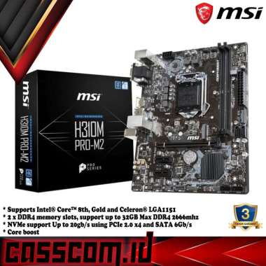 Motherboard MSI H310M PRO-M2 (Intel LGA1151, H310, DDR4, USB3.1, SATA3)
