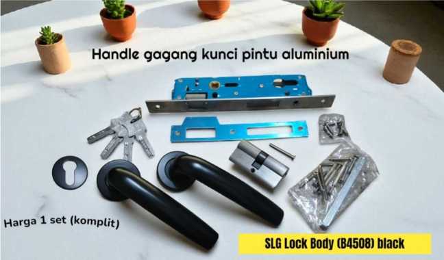Kunci Aluminium 1 set, Kunci pintu aluminium full set lengkap, Handle pintu Kamar
