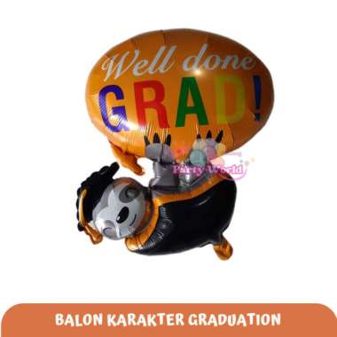 Balon Karakter Wisuda / Graduation Kukang