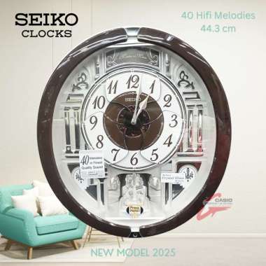 SEIKO QXM615 Jam Dinding Musikal SEIKO QXM615B New Model 2025 40 Hifi Melodies [45 cm]