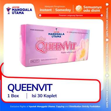 QUEENVIT SUPLEMEN KESEHATAN PER BOX ISI 30 KAPLET