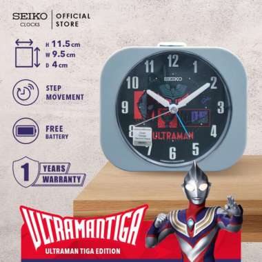 Jam Weker Seiko Clocks Jam Meja QHE913 / QHE913N 20cm Edisi Ultraman White Case Black Dial