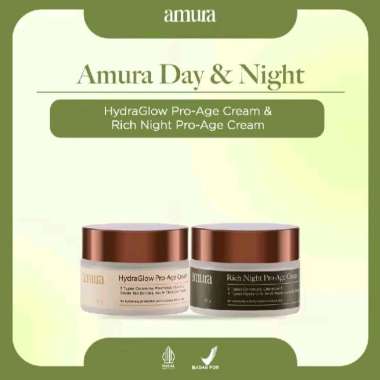 [Bundling] Amura Night Pro-Age Cream + HydraGlow Cream Hidrasi Revitalisasi & Melindungi Kulit Dewas