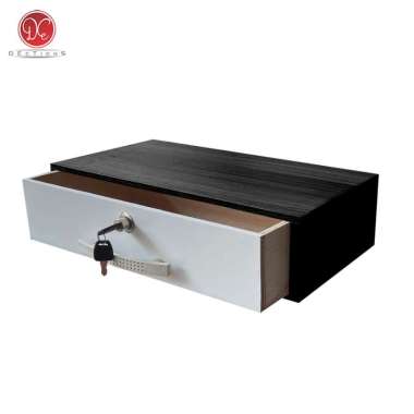 Dections Rak Dinding Ambalan Gantung Minimalis Meja Rias Tempel Kosmetik Laci Kunci 40x20cm Hitam-Pu