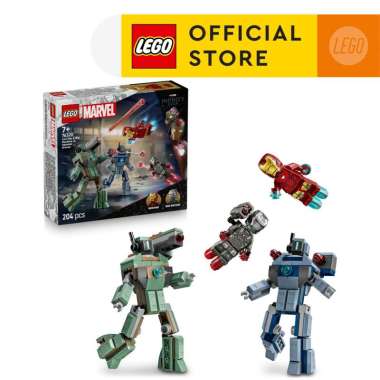 LEGO Super Heroes 76320 Iron Man & War Machine vs. Hammer Drones (204 Pieces), Building Block, Toys,