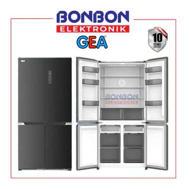 GEA Kulkas Multidoor 551L G4D-551 / G4D551 Fit-In Black Inox - Total No Frost - Inverter