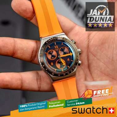 JAM TANGAN PRIA SWATCH ORIGINAL RESIN ORANGE IRONY SWATCH YVS529 SWATCH YVS529 JAM PRIA NG