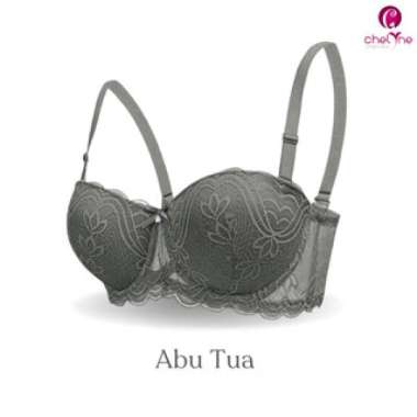 Chelyne BH Wanita V81671 Jumbo - Half Cup Bra Brukat Mix Spandex Dengan Kawat Penyangga - Big Size B