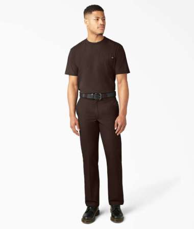DICKIES - Men's Original 874 Work Pants - Celana Kerja Pria (Inseam 32 Inch) 33 DARK BROWN