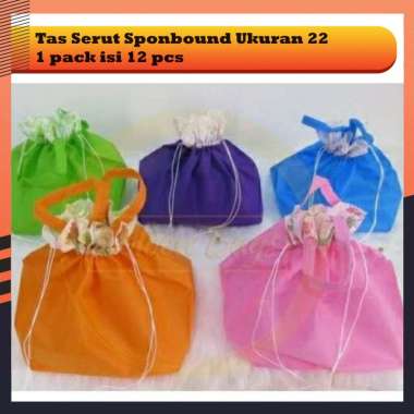 Tas Serut Kain Sponbound Ukuran 22 Kresek Berkat Hajat Pesta Dus Nasi