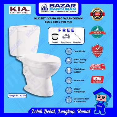 Kia - Closet Kloset Toilet Duduk WC Ivana 660 Dual Flush Soft Close Siphonic AS 30