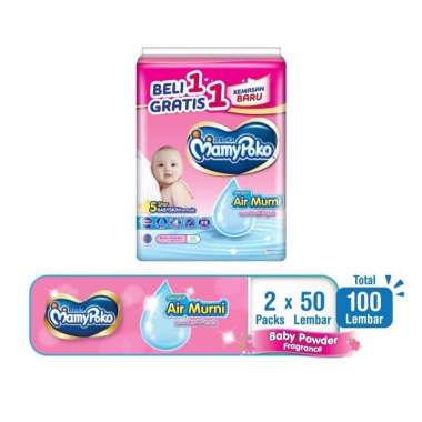 Promo Harga Mamy Poko Baby Wipes Reguler - Fragrance 52 pcs - Blibli