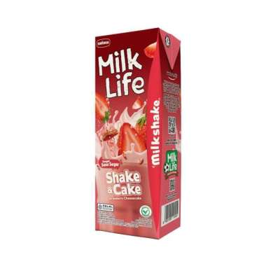 MILK LIFE UHT MILKSHAKE STRAWBERRY CHEESE CAKE 200ML