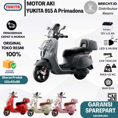 Mainan Anak Motor Aki YUKITA 915 A Primadona Motoran Aki Vespa YUKITA 915A Pink