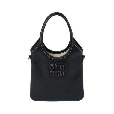 Miu Miu Ivy Mini Leather Tote Bag Black
