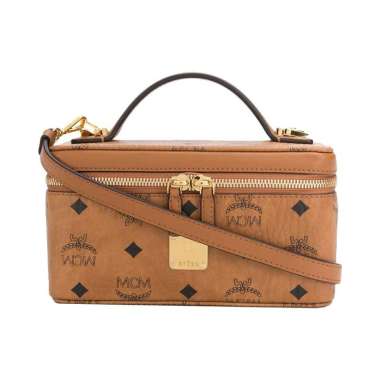MCM Rockstar Vanity Case in Visetos Original Mini Cognac