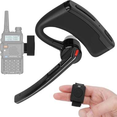 HJ-9 Walkie Talkie Bluetooth Headset Wireless Earpiece AI Noise Reduction Mic Finger PTT Compatible 