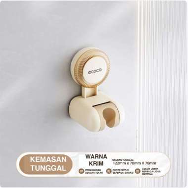 ECOCO Suction Shower Holder - Dudukan Shower Tempel, Gantungan Kepala Shower, Bracket Shower Anti Bo