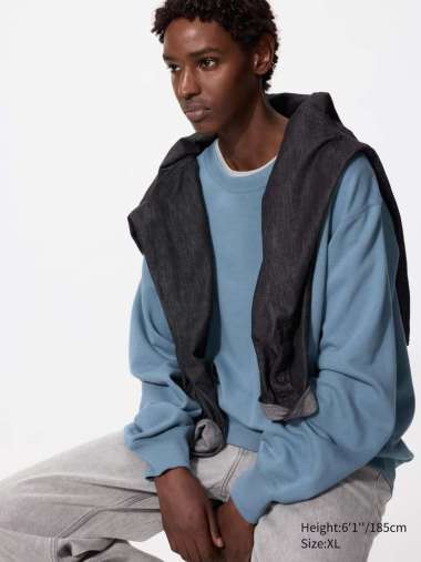 UNIQLO sweater Sweatshirt Pria Lengan Panjang BLUE S