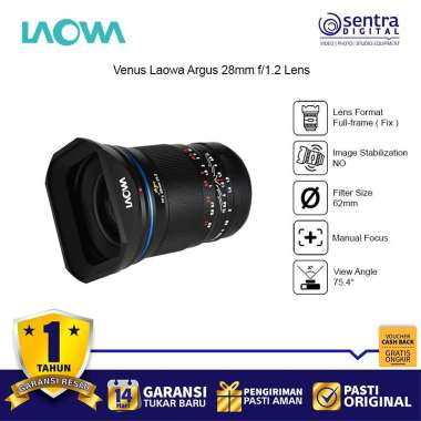 Venus Optics Laowa Argus 28mm f/1.2 FF Lens | Lensa Full Frame Manual 28 mm f1.2 X01 Leica L