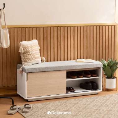 Dekoruma RAITA Rak Sepatu 2 Susun dengan Bench / Sofa Rak Sepatu