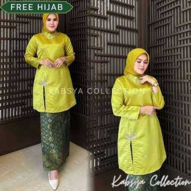 Baju Kurung Melayu Modern Belah Samping | Baju Tunik Wanita Elegan & Rok Batik Pesta Kondangan Kekin