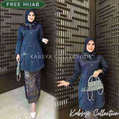 Baju Kurung Melayu Modern Belah Samping | Baju Tunik Wanita Elegan & Rok Batik Pesta Kondangan Kekin