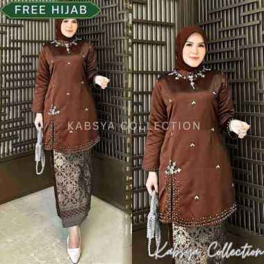 Baju Kurung Melayu Modern Belah Samping | Baju Tunik Wanita Elegan & Rok Batik Pesta Kondangan Kekin