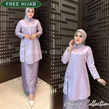 Baju Kurung Melayu Modern Belah Samping | Baju Tunik Wanita Elegan & Rok Batik Pesta Kondangan Kekin