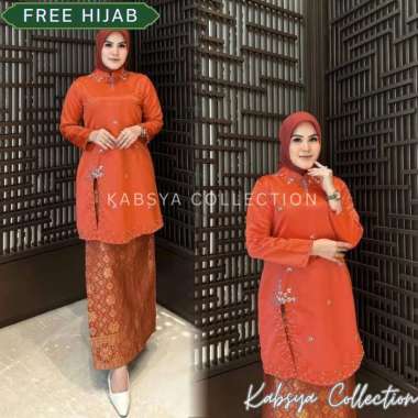 Baju Kurung Melayu Modern Belah Samping | Baju Tunik Wanita Elegan & Rok Batik Pesta Kondangan Kekin