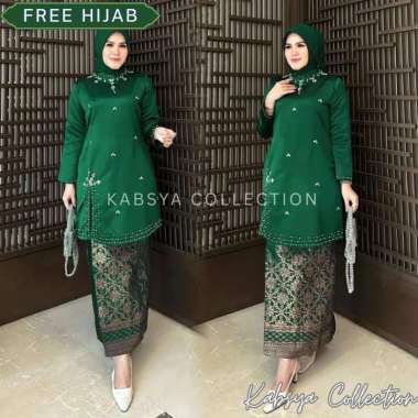 Baju Kurung Melayu Modern Belah Samping | Baju Tunik Wanita Elegan & Rok Batik Pesta Kondangan Kekin