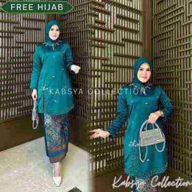 Baju Kurung Melayu Modern Belah Samping | Baju Tunik Wanita Elegan & Rok Batik Pesta Kondangan Kekin