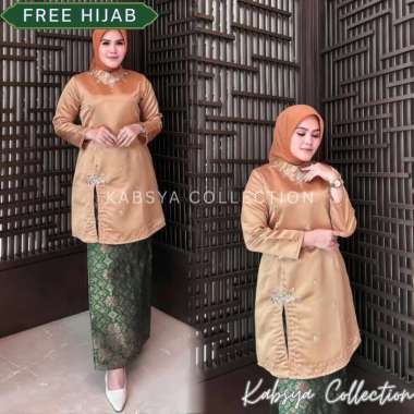 Baju Kurung Melayu Modern Belah Samping | Baju Tunik Wanita Elegan & Rok Batik Pesta Kondangan Kekin