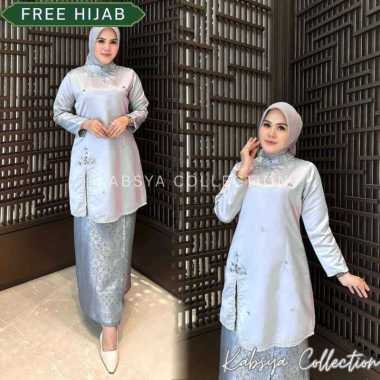 Baju Kurung Melayu Modern Belah Samping | Baju Tunik Wanita Elegan & Rok Batik Pesta Kondangan Kekin
