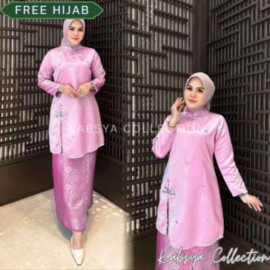 Baju Kurung Melayu Modern Belah Samping | Baju Tunik Wanita Elegan & Rok Batik Pesta Kondangan Kekin