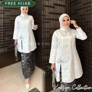 Baju Kurung Melayu Modern Belah Samping | Baju Tunik Wanita Elegan & Rok Batik Pesta Kondangan Kekin