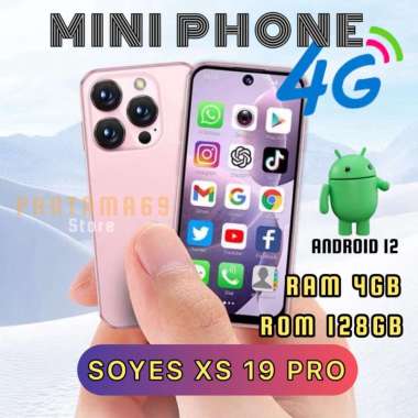 Phone Mini Soyes XS19 Pro 4G Ram 6GB Rom 128GB Camera OS Android 12 Biru