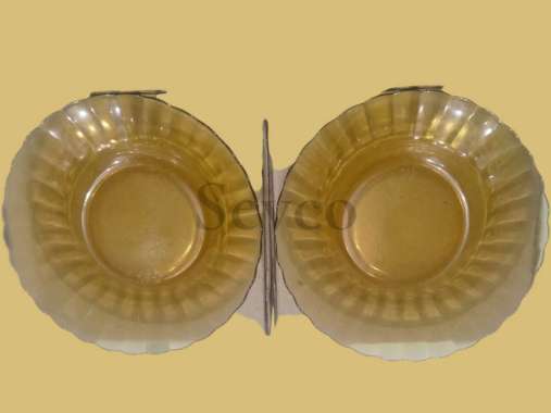 6 pcs Piring Kaca Coklat 6"/ Piring Makan Kecil Coklat Transparan