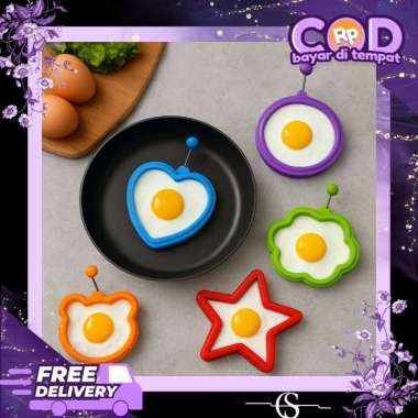 Cetakan Telur Ceplok Silikon / Cetakan Telur Bahan Silikon Anti Panas & Anti Lengket Telur Omellet C