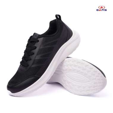 DANS - Sepatu Dewasa Pria dan Wanita - Aviel | Sneakers Warna Hitam dengan Sol Empuk dan Ringan 40 H