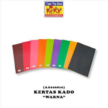 KIKY Kertas Kado Polos Warna (Glossy) - Per 10 Lembar HITAM