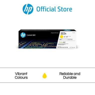 Tinta Printer HP 222A LaserJet Toner Cartridge Yellow Original Warna Colour Cartridge Asli Ori