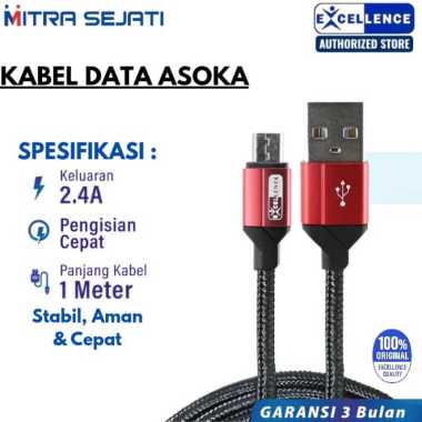 EXCELLENCE Kabel Data Asoka Micro/Type-C/Lightning 2.4A 100cm Fast Charging Lightning