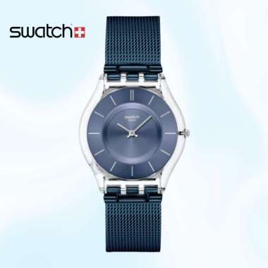 SWATCH SS08K120M COOL SKIES ULTRA SLIM Original Swiss Made Jam Tangan Wanita Multicolor