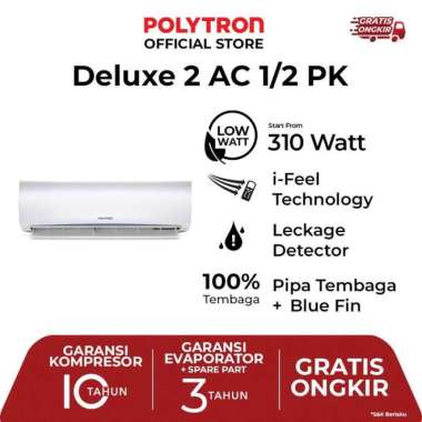 ac polytron 1/2pk pac-05vh free pengiriman & pemasangan serang cilegon 1/2pk