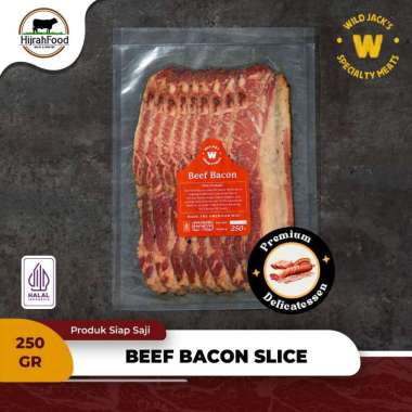 Wild Jack's Premium Beef Bacon Slice | Daging Sapi Bacon Asap Delicatessen - 250 gram