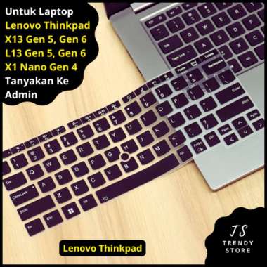 Keyboard Protector Cover Lenovo Thinkpad L13 X13 Yoga X1 Gen 5 Gen 6 2024 Keatas Hitam