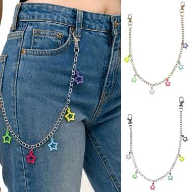Stavira Star Chain Belt Rantai Celana Jeans Waist Bintang Rantai Dompet Gantungan Celana Skena RC St