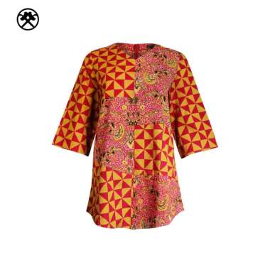Keris Gallery Blouse Batik Wanita Lengan 3/4 Motif Kusumo Komb. Slobok 007BLPU62KG M Merah
