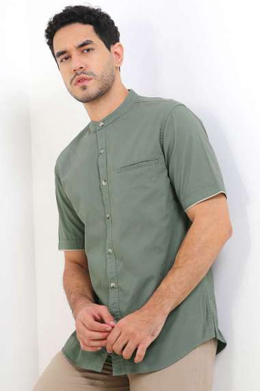 Cardinal Kemeja Koko Lengan Pendek Big Size C2884O06A Green 5XL